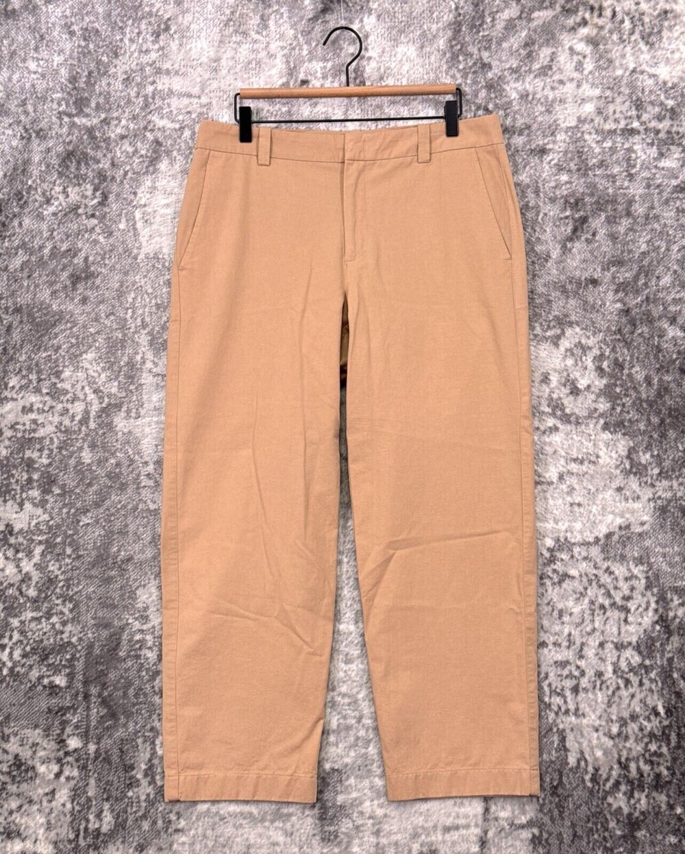 Vince Pants 10 Womens Low Rise Washed Cotton Crop Trousers Khaki Beige